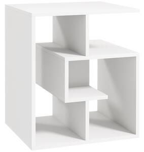HOMCOM Bílý Konferenční Stolek s Úložnými Policemi do Obývacího Pokoje a Ložnice 45x40x55 cm | Aosom