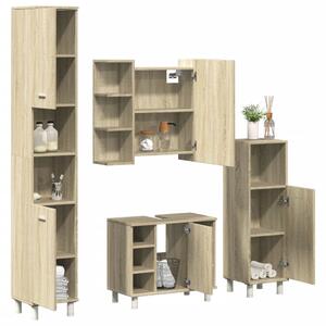 4dílný set koupelnového nábytku dub sonoma kompozitní dřevo 3324970