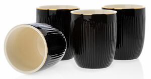 Keramický pohár se lžičkou Kendi Black 300 ml sada 4ks