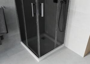 Mexen Rio čtvercový sprchový kout 70 x 70 cm, šedé sklo-chromový profil+ sprchová vanička, 860-070-070-01-40-4010