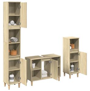 3dílný set koupelnového nábytku dub sonoma kompozitní dřevo 3325079