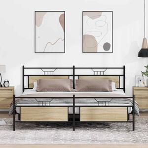 Kovový rám postele bez matrace dub sonoma 193 x 203 cm 3325100
