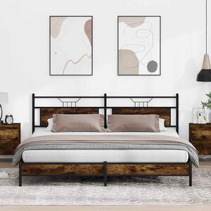 Kovový rám postele bez matrace kouřový dub 193 x 203 cm 3325107