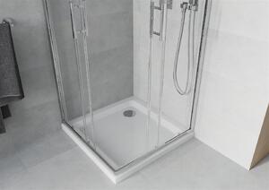 Mexen Rio čtvercový sprchový kout 80 x 80 cm, 5mm sklo, chromový profil-čiré sklo + slim sprchová vanička 5cm, 860-080-080-01-00-4010