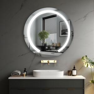 IREDA Koupelnové zrcadlo s LED osvětlením, kulaté, 70 cm DF95797