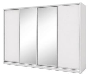 Skříň s posuvnými dveřmi 3000x2200x600 2LTD 2 zrcadla nymphaea alba, profil stříbrný