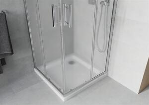 Mexen Rio čtvercový sprchový kout 70 x 70 cm, 5mm sklo, sklo námraza, chromový profil + slim sprchová vanička 5cm, 860-070-070-01-30-4010