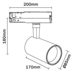 Mantra 7211 3F Fiji, výkonný LED reflektor 40W 3000K 38°, černá, průměr 8,5cm