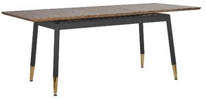 Rozkládací jídelní stůl 160/200 x 90 cm tmavé dřevo s černou CALIFORNIA