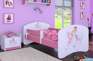 Dětská postel bez šuplíku 140x70cm PRINC NA BÍLÉM KONI