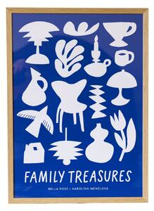 Plakát Family Treasures Beige / Blue 30 x 40 cm