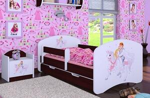 Dětská postel se šuplíkem 160x80cm PRINC NA BÍLÉM KONI