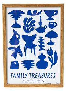 Signovaný umělecký tisk Family Treasures Blue A4