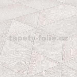 Vliesové tapety na zeď HIT 10323-14, rozměr 10,05 m x 0,53 m, geometrický vzor krémově růžový se stříbrnou spárou, Erismann
