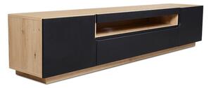 Loftová TV skříňka Loftia 200 cm dvoudveřová s nikou - artisan / černý mat