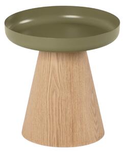 Kulaty konferenční stolek Tresel 40 cm do obývacího pokoje - přírodní / zelený