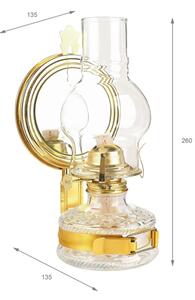 Brilagi - Petrolejová lampa se zrcadlem MERLIN lesklá zlatá