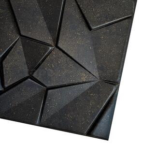 3D panel 0071, cena za kus, rozměr 50 cm x 50 cm, MERKUR beton černo-zlatý, IMPOL TRADE