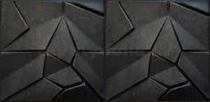 3D panel 0071, cena za kus, rozměr 50 cm x 50 cm, MERKUR beton černo-zlatý, IMPOL TRADE