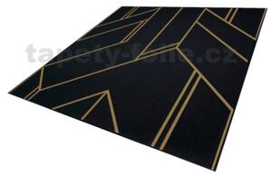 3D panel 0068, cena za kus, rozměr 50 cm x 50 cm, GLAMOUR 2 černý se zlatými konturami, IMPOL TRADE