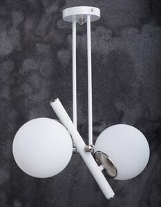 Závěsné svítidlo se skleněným stínidlem ve stříbrno-bílé barvě ø 15 cm Libra – Squid Lighting