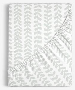 Goldea bavlněné napínací prostěradlo - skandinávské lístky 90 x 200 cm