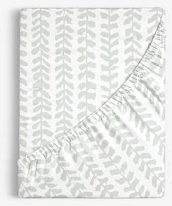 Goldea bavlněné napínací prostěradlo - skandinávské lístky 80 x 160 cm