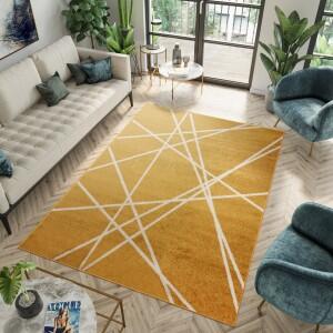 Makro Abra Moderní kusový koberec SPRING H175A Tmavě žlutý Rozměr: 250x350 cm
