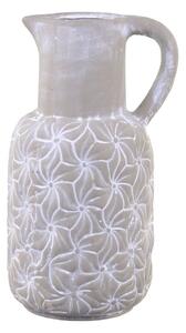 Cementový antik dekorační džbán s květy Colmar - 16*14*30cm