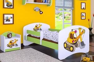 Dětská postel bez šuplíku 180x90cm ŽLUTÝ BAGR