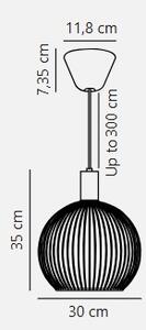 NORDLUX Aver originální závěsné svítidlo Varianta: Ø 300 x 350 mm, černá