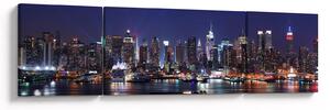 Obraz - Osvětlené New Yorské mrakodrapy (170x50 cm)