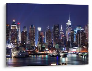Obraz - Osvětlené New Yorské mrakodrapy (70x50 cm)