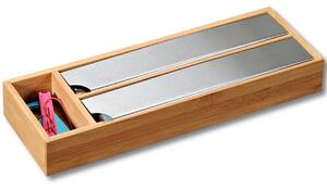 Dřevěný organizér na fólie s řezačkou Triple, 39,5x13x5,5 cm