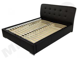 Čalouněná manželské postel Pilatus, Rozměr postele: 160x200, Barva:: ekokůže Soft 011 (černá) Mirjan24 5902928213133