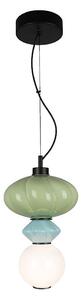 LED Lustr na lanku ASCOLI LED/8W/230V pr. 20 cm zelená/modrá