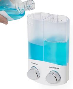 Bílý samodržící plastový dávkovač mýdla 620 ml Duo – Compactor
