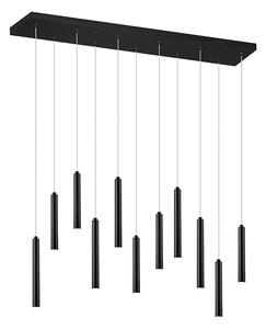 Závěsná lampa černá včetně LED 3stupňové stmívatelné 11 světel - Tubas