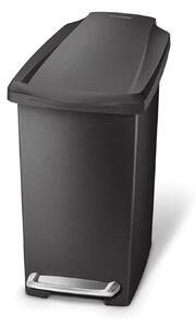 Pedálový odpadkový koš Simplehuman - 10 l, úzký, černý plast