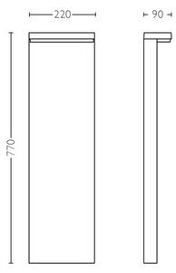 16486/93/P0 Bustan venkovní sloupkové LED svítidlo 2x4,5W 1000lm 2700K 77cm IP44, antracitové