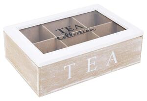 Dřevěný organizér na čaj Tea Collection, 23x15,5x8 cm