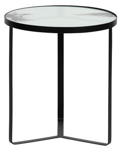 Kovový odkládací stolek se skleněnou deskou BePureHome Fly, ⌀ 45 cm