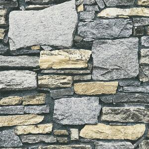Vliesové tapety na zeď Profitex 35938-2, rozměr 10,05 m x 0,53 m, kámen šedo-béžový, A.S. Création