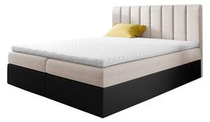 Kontinentální postel Figo, Rozměr postele: 200 x 200 cm, Barva:: ekokůže Soft 011 (černá) + Ikar 1 Mirjan24 5902928424584