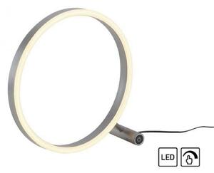 LEUCHTEN DIREKT is JUST LIGHT LED stolní lampa hliník, kruhová, pr.30cm, dotykový stmívač, Switchmo, teplá bílá 3000K