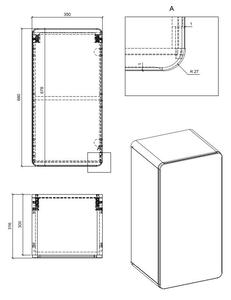 CMD COMAD - Koupelnová skříňka horní Aruba Cosmos - černá - 35x68x32 cm
