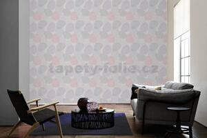 Vliesové tapety na zeď Balade 37605-4, rozměr 10,05 m x 0,53 m, oválky růžovo-šedé, A.S. Création