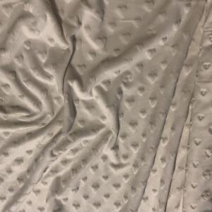 Látka minky srdička, 320 g/m², šíře 160 cm, metráž, ecru
