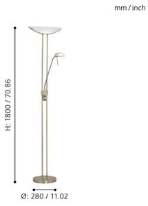 EGLO 85974 - Stmívatelná stojací lampa BAYA 1xR7s/230W + 1xG9/33W bronz