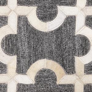 Kožený koberec 140 x 200 cm šedo-béžový YEDISU